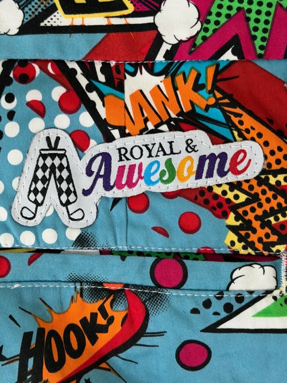 Royal and Awesome Men`s Golf Pants Partoon Comic Book Design - Size W32 L32 EUC - Picture 9 of 11